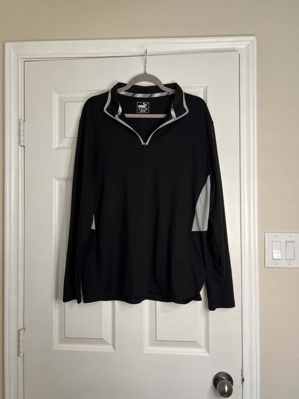 Puma Golf Rotation 1/4 Zip Pullover Black/Grey Size M